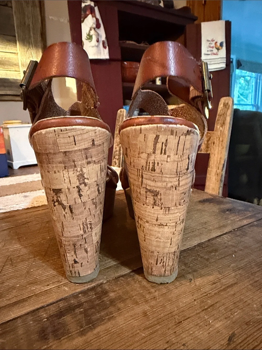Mossimo Supply Co. Tan Cork Wedge Sandals